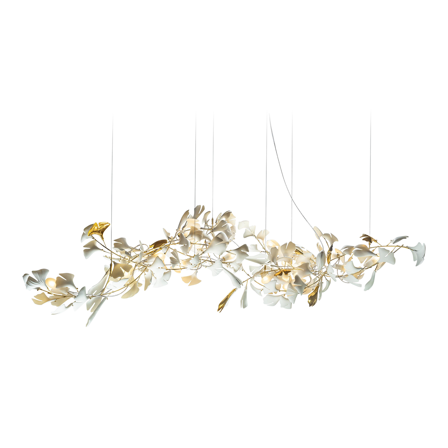 Gingko Chandelier A USE White and Gold