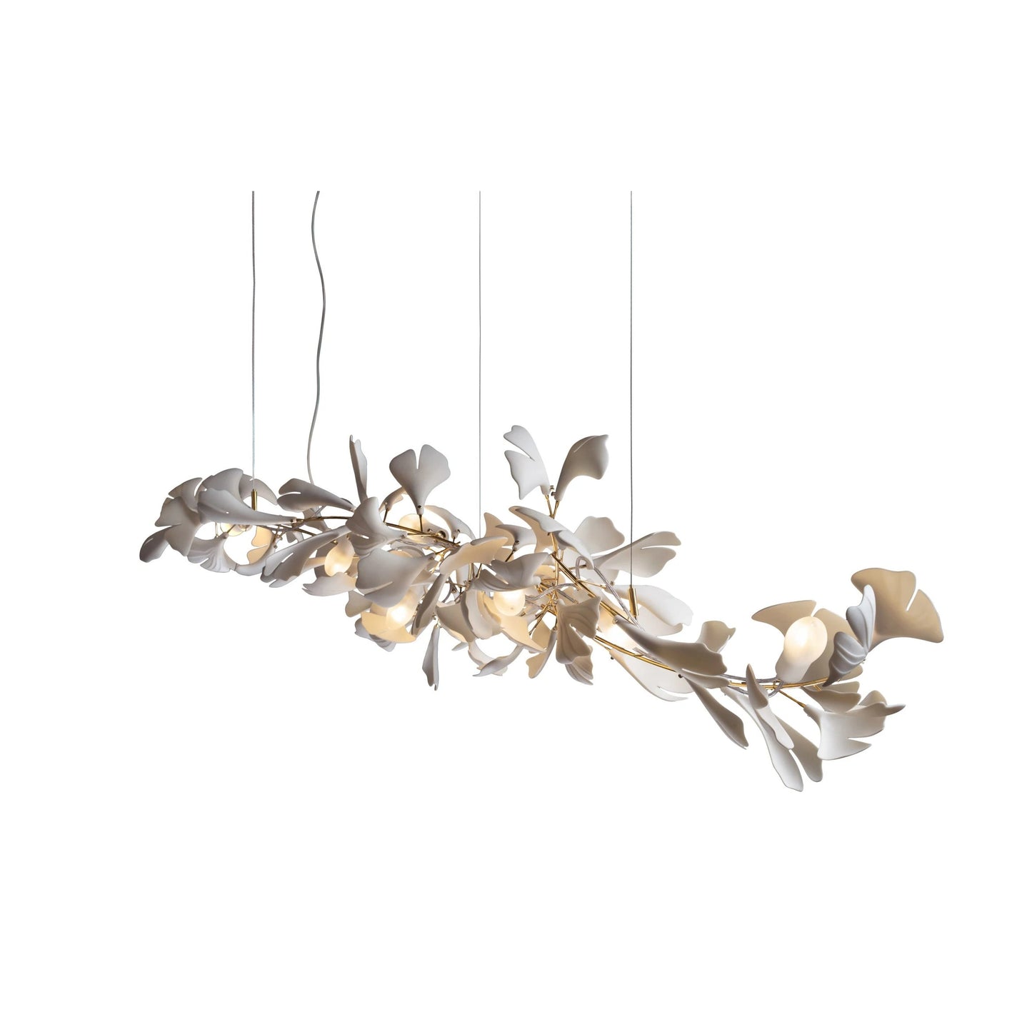 Gingko Chandelier A USE White and Gold