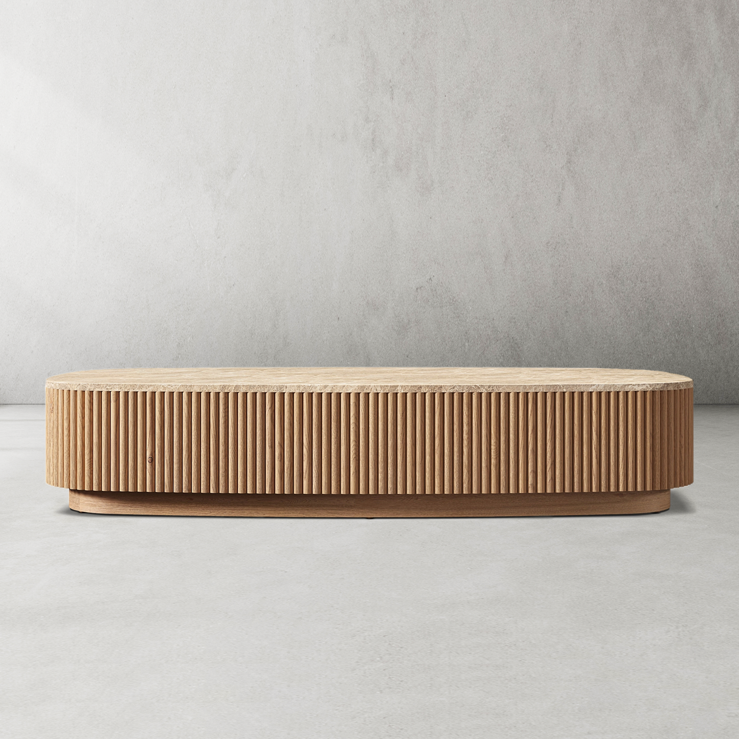 Mulholland Oak Wood & Stone Coffee Table