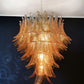 Gorgeous Murano Felci Amber Glass Chandelier 33.5"