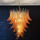 Gorgeous Murano Felci Amber Glass Chandelier 33.5"