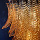 Gorgeous Murano Felci Amber Glass Chandelier 33.5"