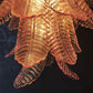 Gorgeous Murano Felci Amber Glass Chandelier 33.5"