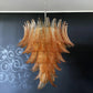 Gorgeous Murano Felci Amber Glass Chandelier 33.5"