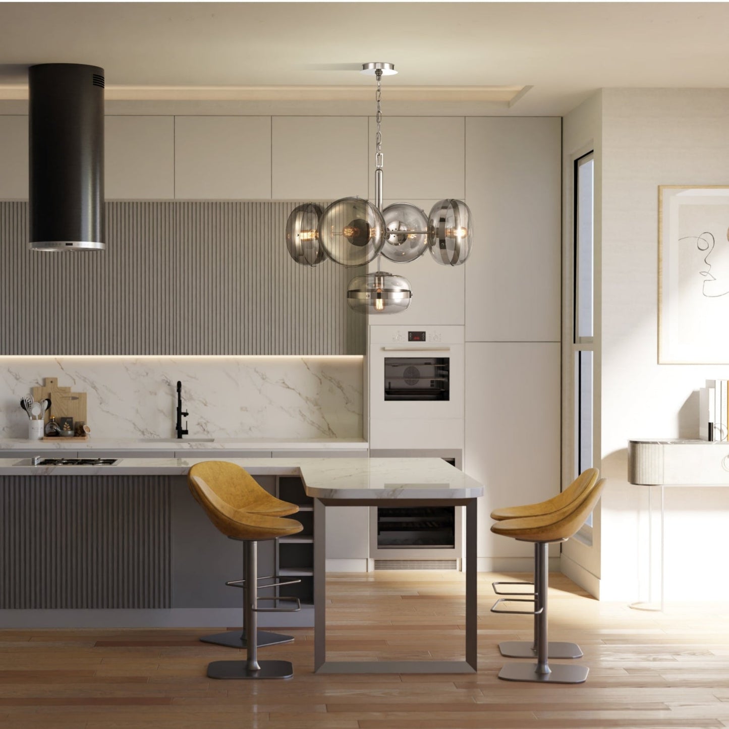 Nottingham Glass Pendant 5-Light