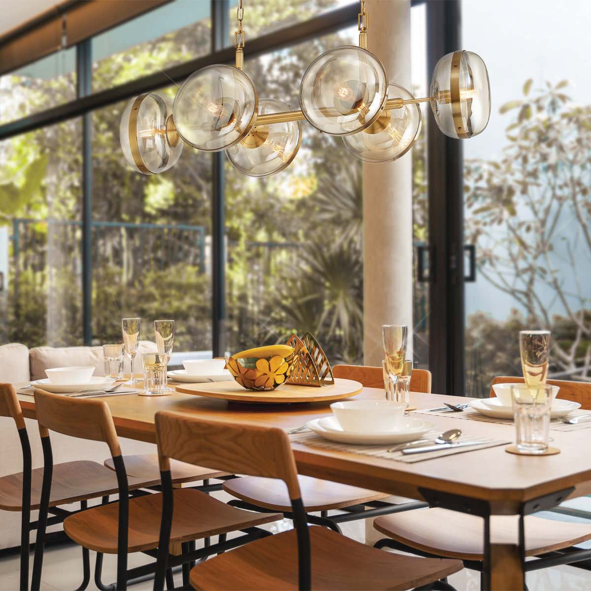 Nottingham Glass Linear Chandelier