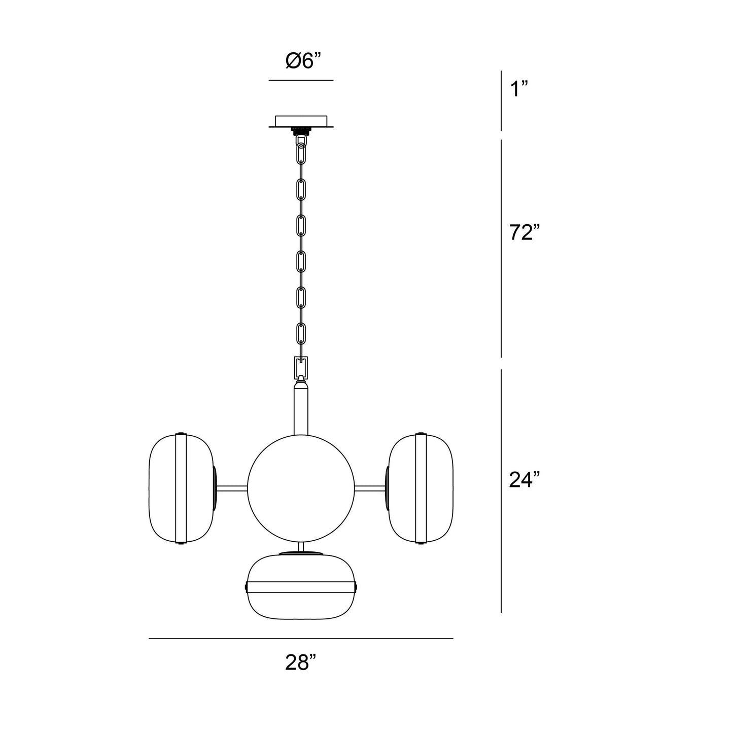 Nottingham Glass Pendant 5-Light