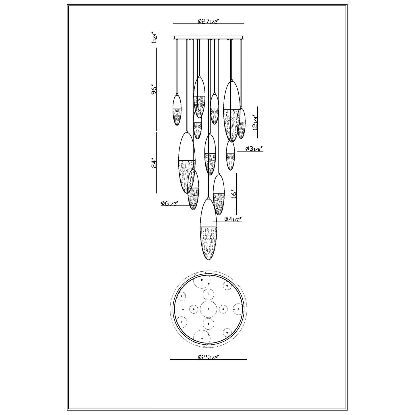 Ecrou Round Chandelier 12-Light