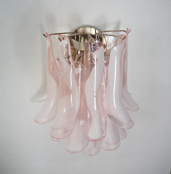 Vintage Murano Pink Wall Lights 13.8"