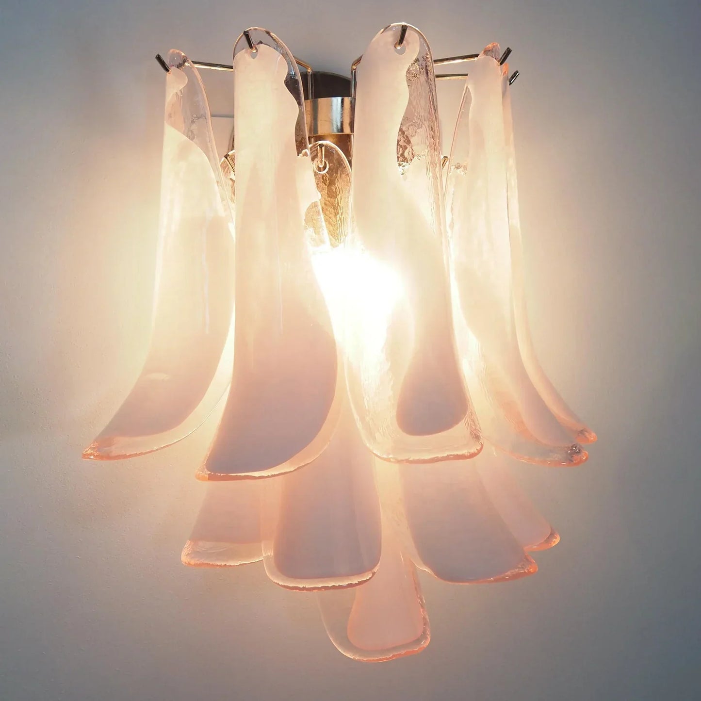 Vintage Murano Pink Wall Lights 13.8"