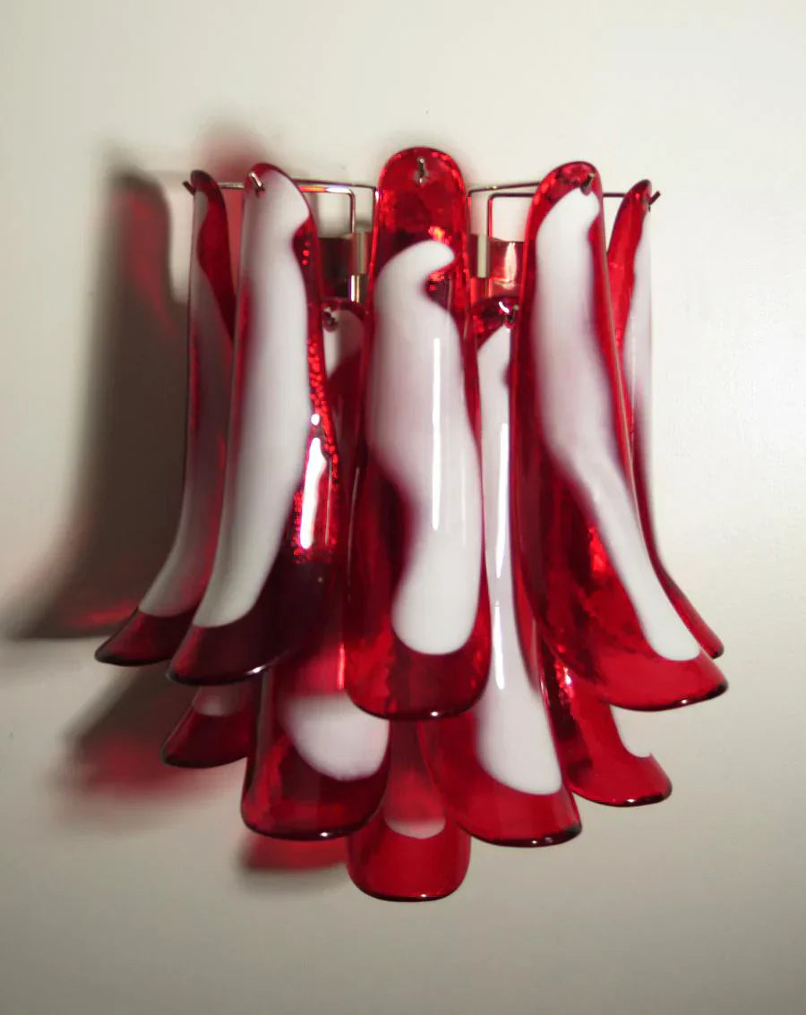 Vintage Murano Red Wall Lights 16.5"H