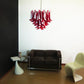Vintage Red Glass Murano Petals Chandelier 26.6"
