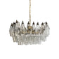 Elegant Murano Poliedri Trasparent Glass Chandelier 22"