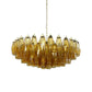 Murano Faceted Amber Glass Chandelier 35.4"