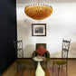 Murano Faceted Amber Glass Chandelier 35.4"