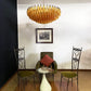 Murano Faceted Amber Glass Chandelier 35.4"