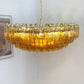 Murano Faceted Amber Glass Chandelier 35.4"