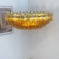 Murano Faceted Amber Glass Chandelier 35.4"