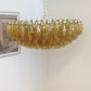 Murano Faceted Amber Glass Chandelier 35.4"