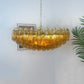 Murano Faceted Amber Glass Chandelier 35.4"