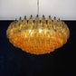 Murano Faceted Amber Glass Chandelier 35.4"