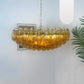 Murano Faceted Amber Glass Chandelier 35.4"