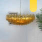 Murano Faceted Amber Glass Chandelier 35.4"
