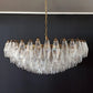 Murano Faceted Transparent Glass Chandelier 35.4"