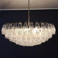 Murano Faceted Transparent Glass Chandelier 35.4"