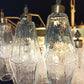 Murano Faceted Transparent Glass Chandelier 35.4"