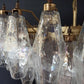 Murano Faceted Transparent Glass Chandelier 35.4"
