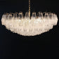 Murano Faceted Transparent Glass Chandelier 35.4"