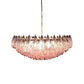 Murano Faceted Pink Glass Chandelier 35.4"