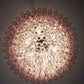 Murano Faceted Pink Glass Chandelier 35.4"