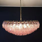 Murano Faceted Pink Glass Chandelier 35.4"