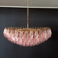 Murano Faceted Pink Glass Chandelier 35.4"