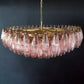 Murano Faceted Pink Glass Chandelier 35.4"