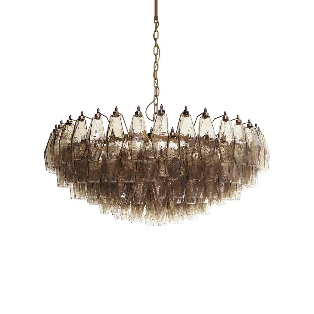 Murano Faceted Smoked Glass Chandelier 35.4"