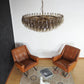 Murano Faceted Smoked Glass Chandelier 35.4"
