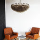 Murano Faceted Smoked Glass Chandelier 35.4"