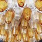 Murano Faceted Transparent Amber Glass Chandelier 35.4"