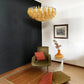 Murano Faceted Transparent Amber Glass Chandelier 35.4"