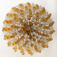 Murano Faceted Transparent Amber Glass Chandelier 35.4"