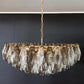 Murano Faceted Transparent Smoked Glass Chandelier 35.4"