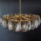 Murano Faceted Transparent Smoked Glass Chandelier 35.4"