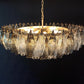 Murano Faceted Transparent Smoked Glass Chandelier 35.4"