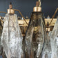 Murano Faceted Transparent Smoked Glass Chandelier 35.4"