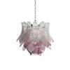 Vintage Murano Transparent Amethyst Glass Chandelier 24.8"