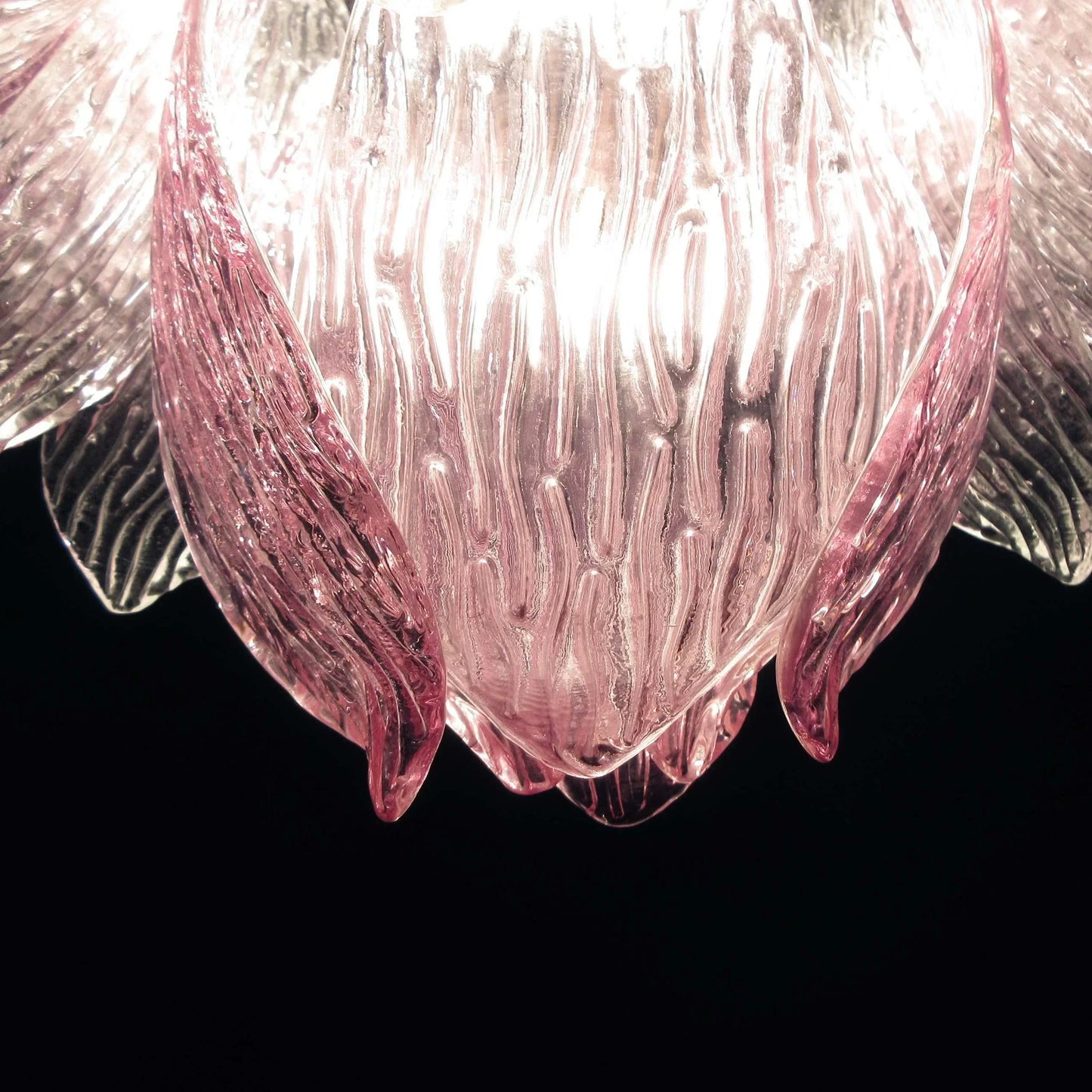 Vintage Murano Transparent Amethyst Glass Chandelier 24.8"