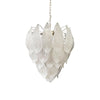 Murano Frosted Carved Glass Leaves Chandelier 21"